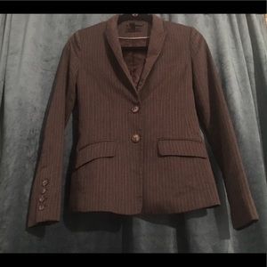 Grey and white striped blazer